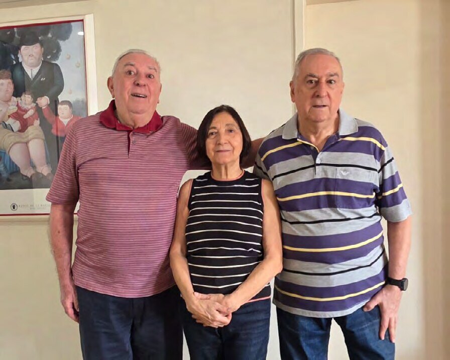 Adhemar Testa com o irmão Rodolfo Testa e a cunhada Silvia Linares
