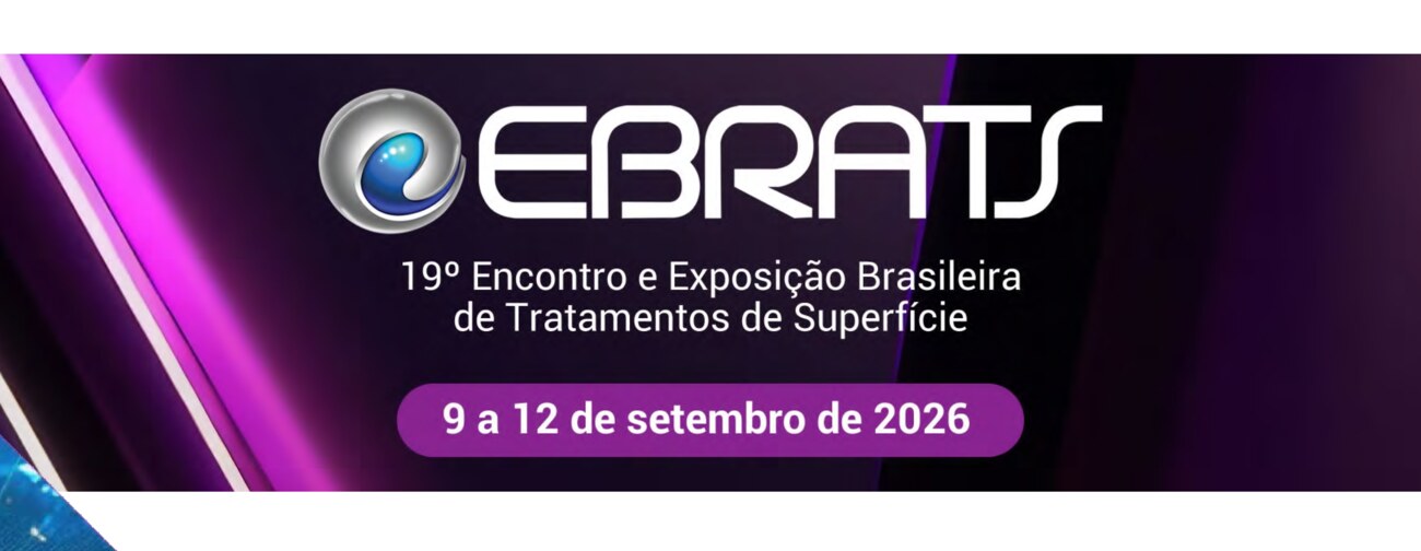 EBRATS 2026 — 19º Encontro e Exposição Brasileira de Tratamentos de Superfície — 9 a 12 de setembro de 2026